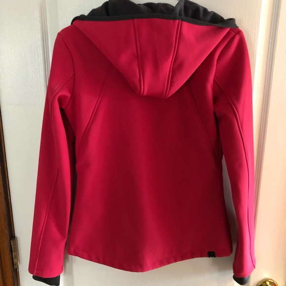 Bench Urbanwear women’s hooded running jacket, pink/gray, reflective,medium, EUC - Picture 3 of 4